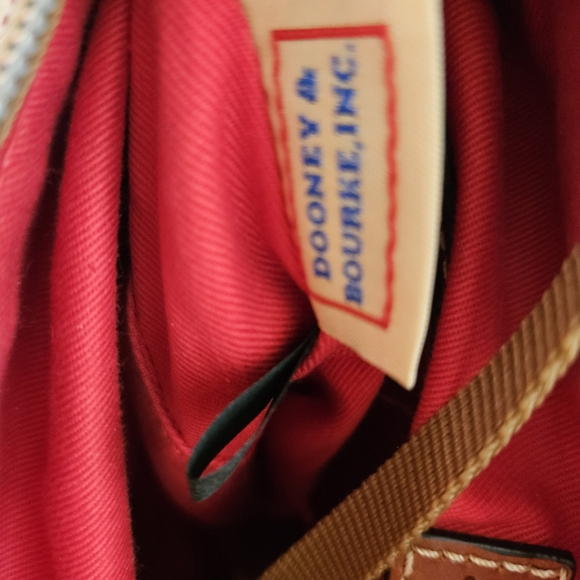Dooney & Bourke Cranberry Crossbody/Shoulder Coated Cotton w/Leather Excellent - Picture 10 of 16